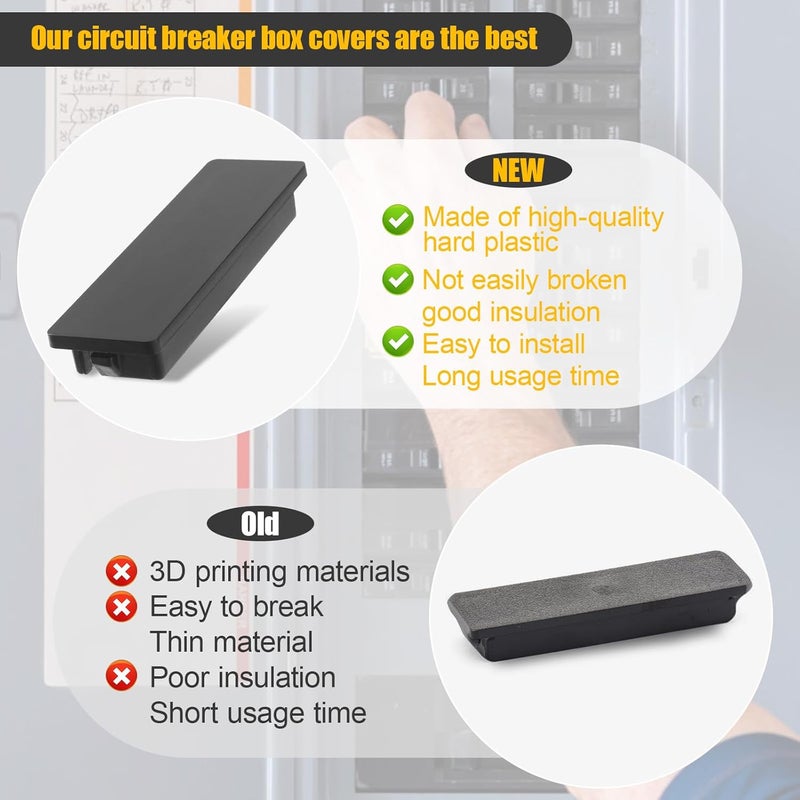 Pongle Square Breaker Panel Cover for Schneider Electric Square D QO Filler Plates Breaker Filler Plate (Comes with Breaker Box Label) 10 Pack - Image 3